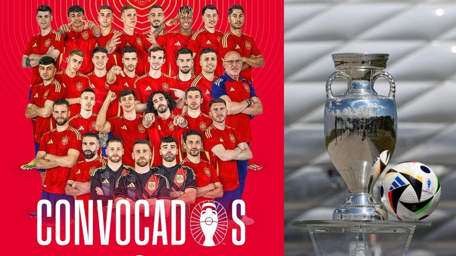 Els convocats i el trofeu de l'Eurocopa