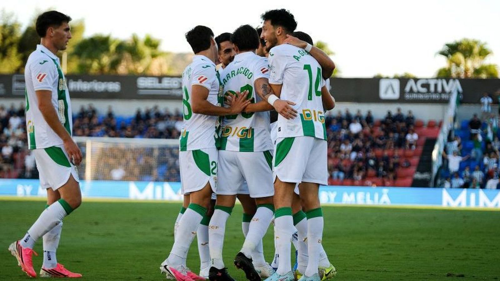 Els jugadors del Còrdova celebren el gol