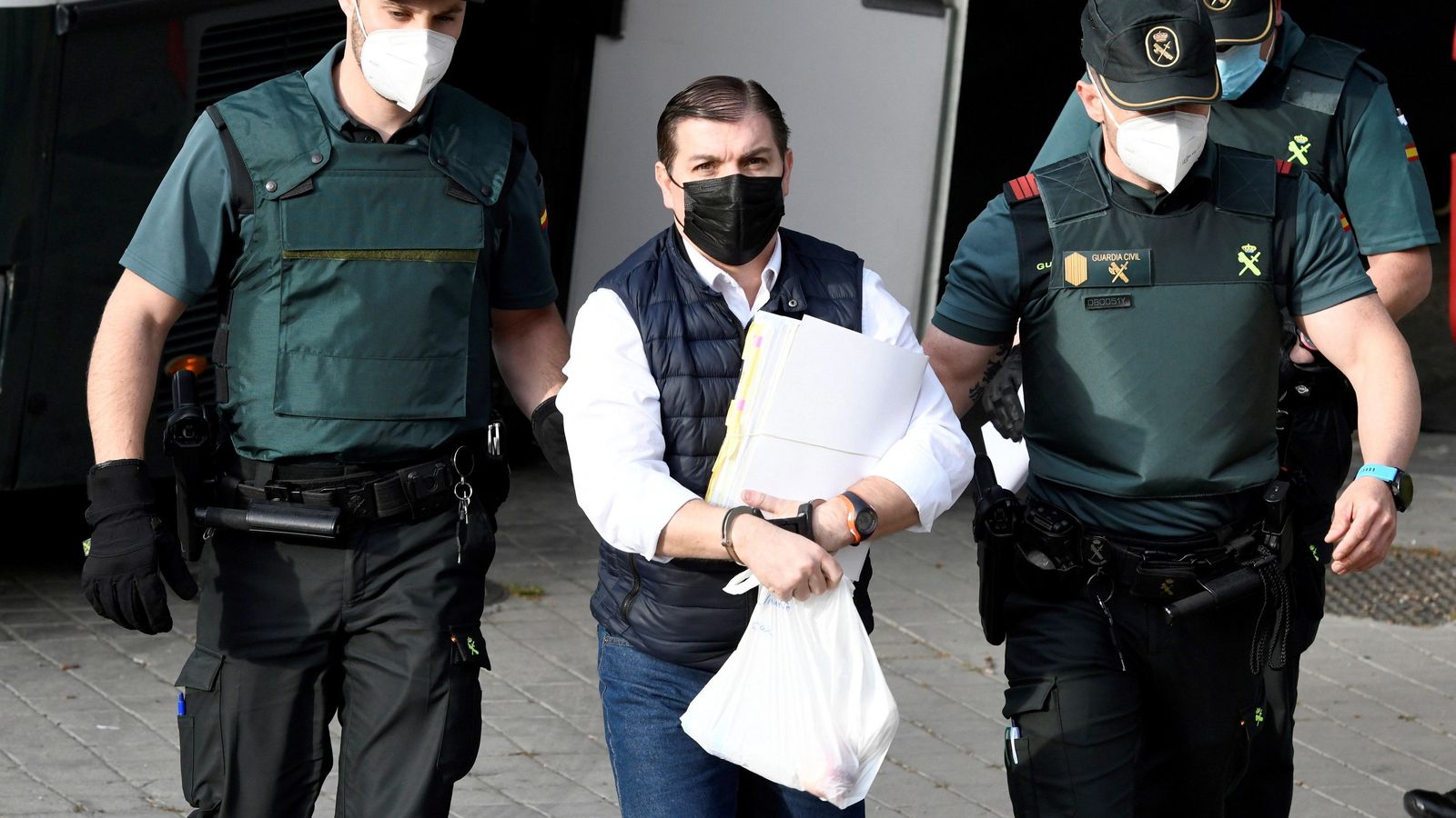 César Román a la seua arribada a l'Audiència Provincial de Madrid