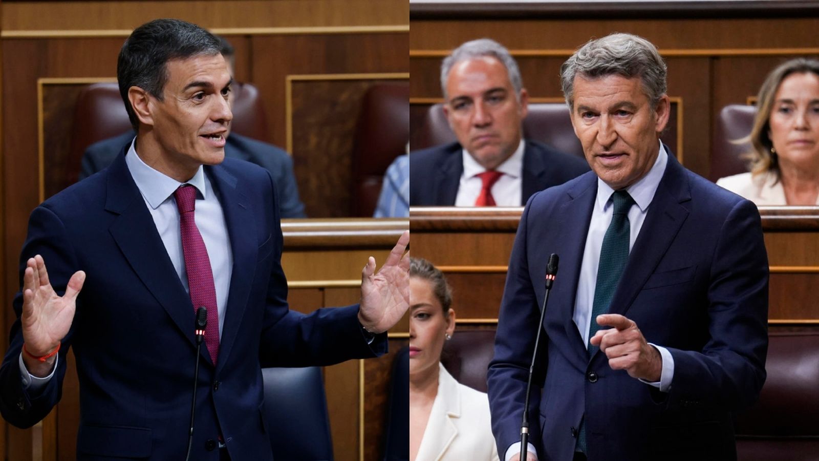 Sánchez i Feijóo este dimecres, en la sessió de control al Congrés