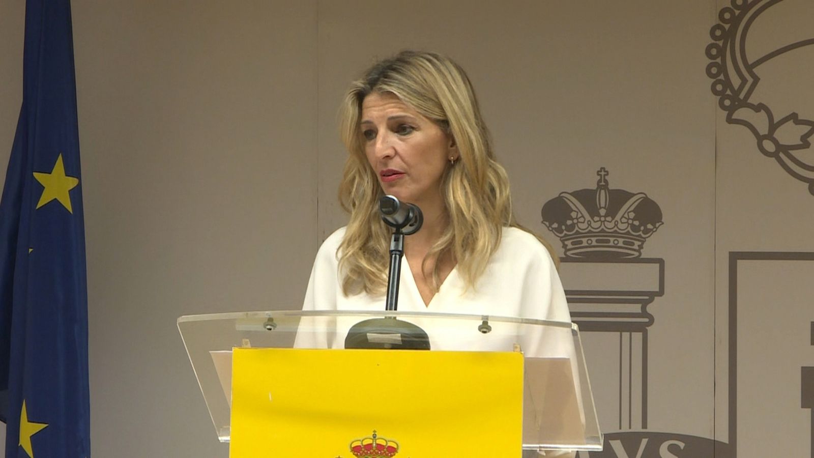 Yolanda Díaz i José Antonio Rovira, este dilluns