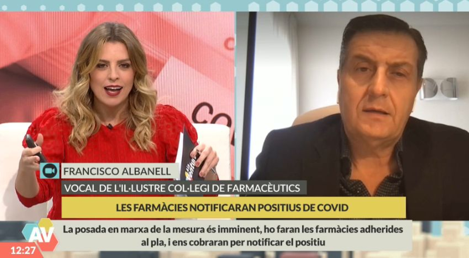 Un moment de la entrevista al programa "A la ventura"