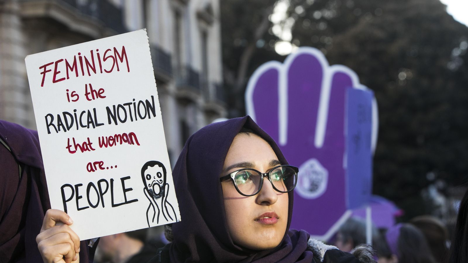Fotografia de la manifestació del 2018 amb motiu del 8M a la ciutat de València Fotografia de la manifestació del 2018 amb motiu del 8M a la ciutat de València