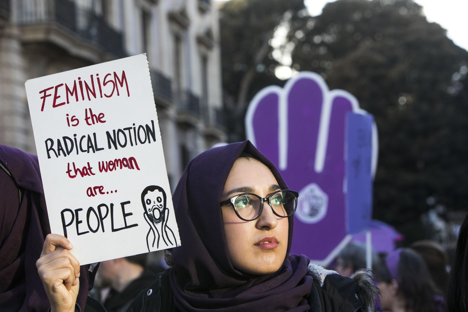 Fotografia de la manifestació del 2018 amb motiu del 8M a la ciutat de València