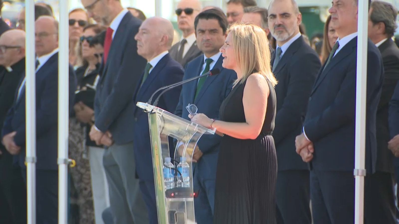 Pilar Bernabé intervé, este dilluns, en l'acte institucional que ha celebrat la Guàrdia Civil en la Marina de València