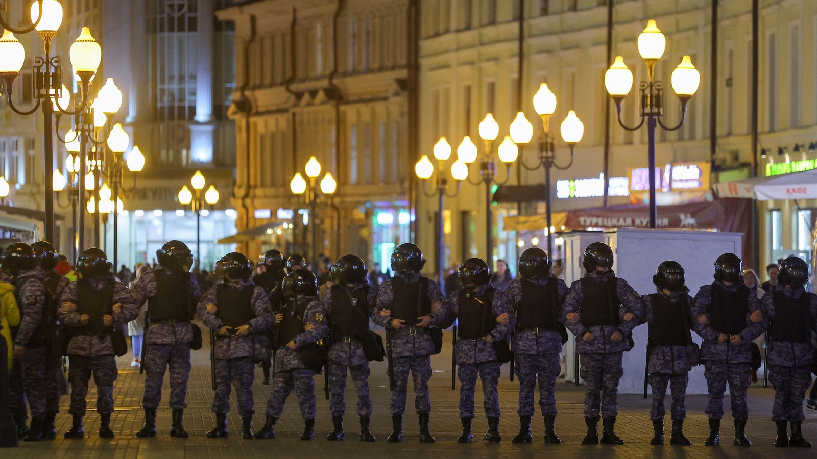 Les forces de seguretat russes durant la manifestació de Moscou