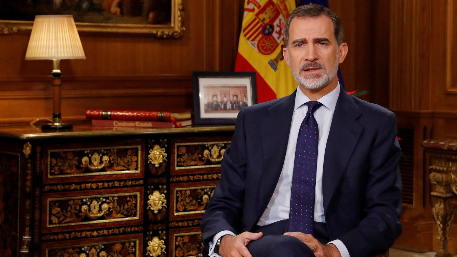 Imatge d'arxiu del Rei Felip VI durant el seu discurs de Nadal de l'any 2019