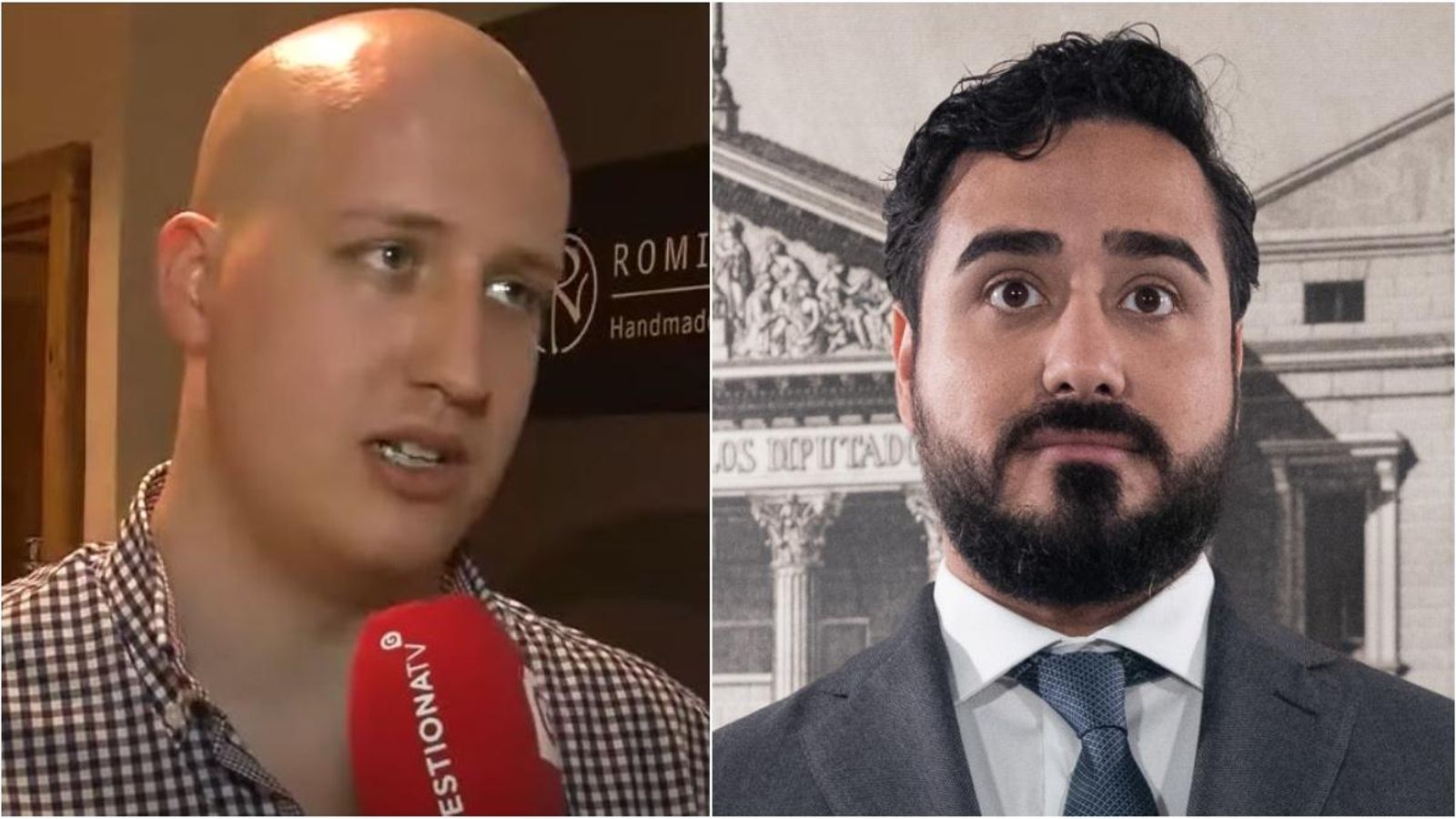 D'esquerra a dreta, Álvaro Romillo 'Cryptospain' i l'eurodiputat Alvise Pérez