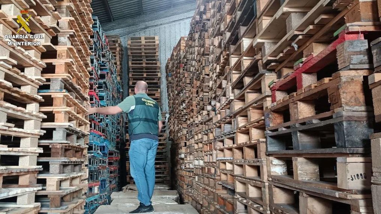 Operació de la Guàrdia Civil al Puig amb centenars de palets robats