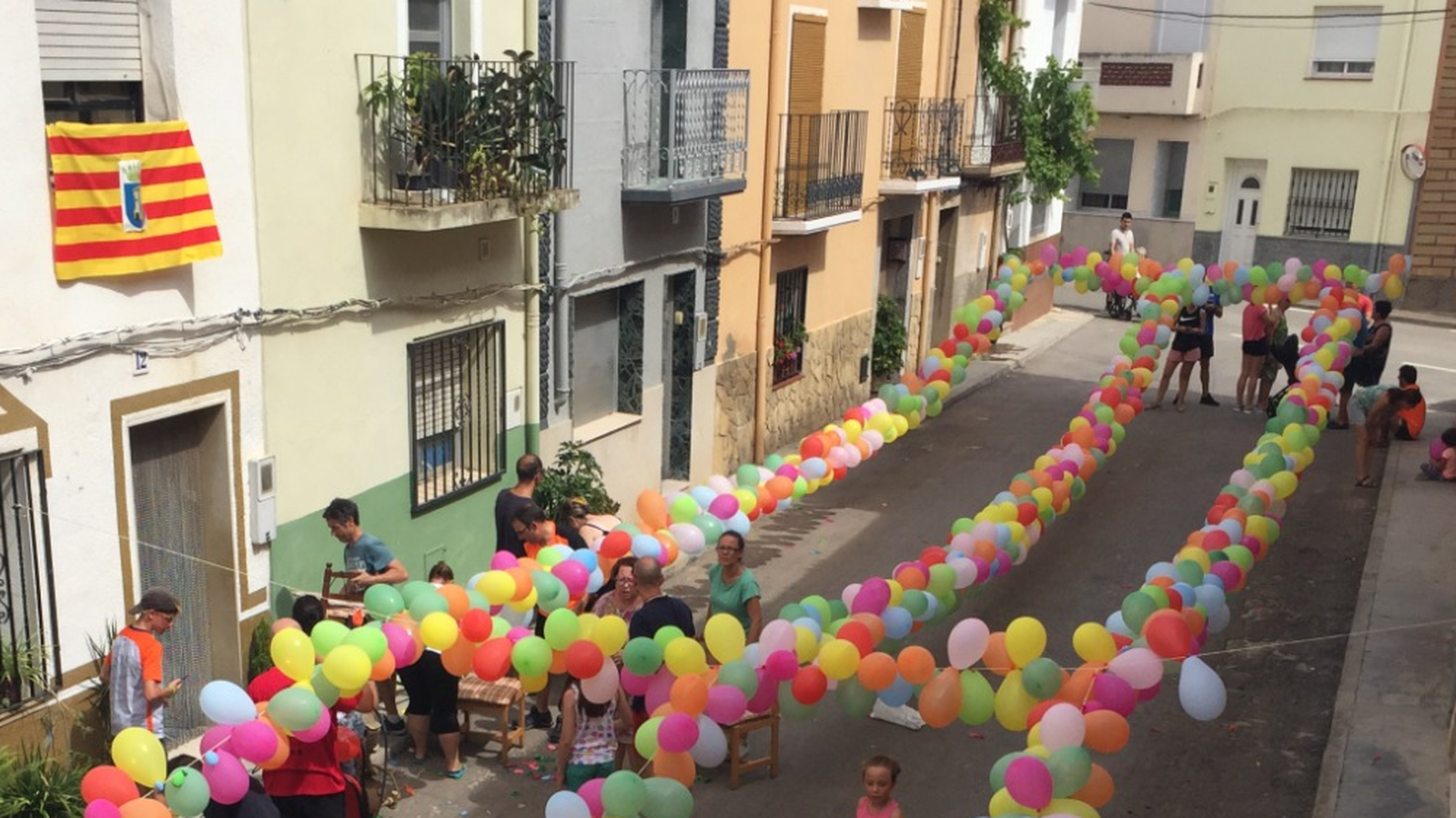 La Torre d'en Domenec durant l'ultima festa de la globotà, al agost del 2019