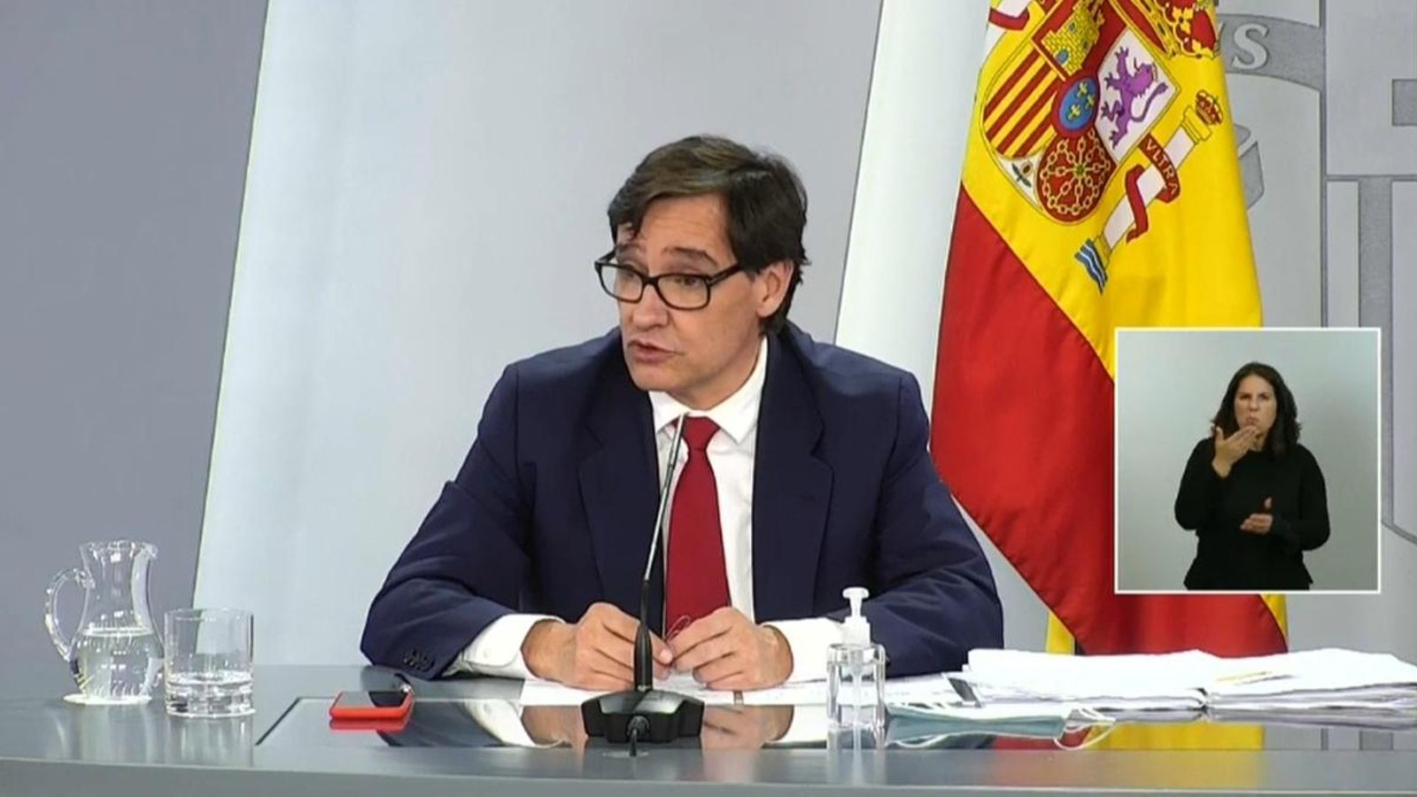 El ministre de Sanitat, durant la roda de premsa