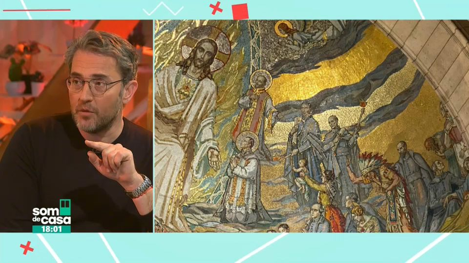 Fragment del mosaic del Sacré-Coeur amb les falleres que van captivar Màxim Huerta