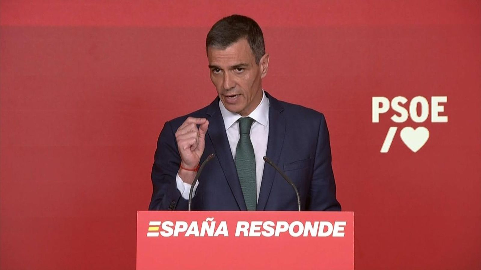 Declaracions del president del govern espanyol, Pedro Sánchez, en roda de premsa a Ferraz