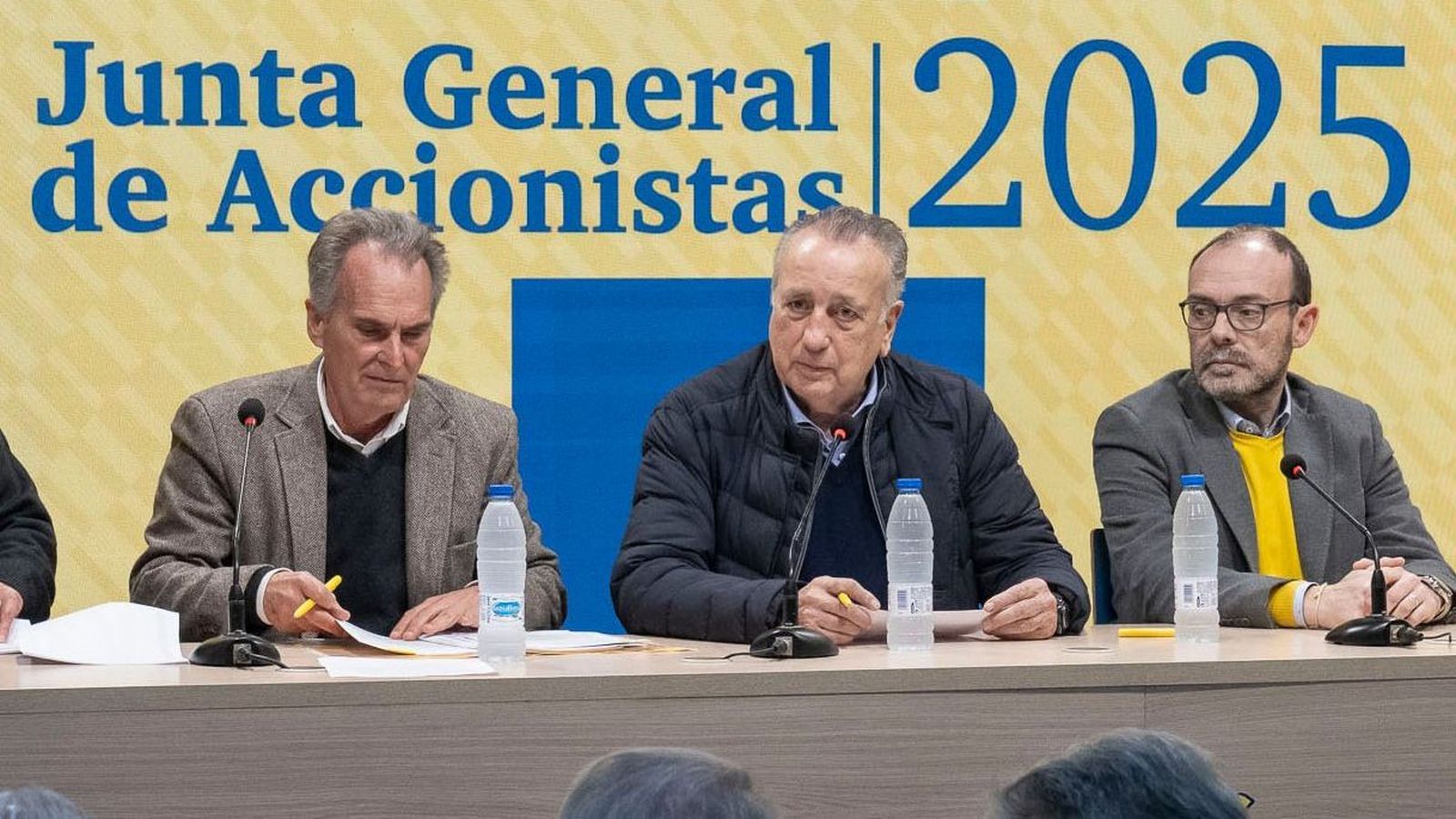 El president del Villarreal, Fernando Roig, durant la junta d'accionistes
