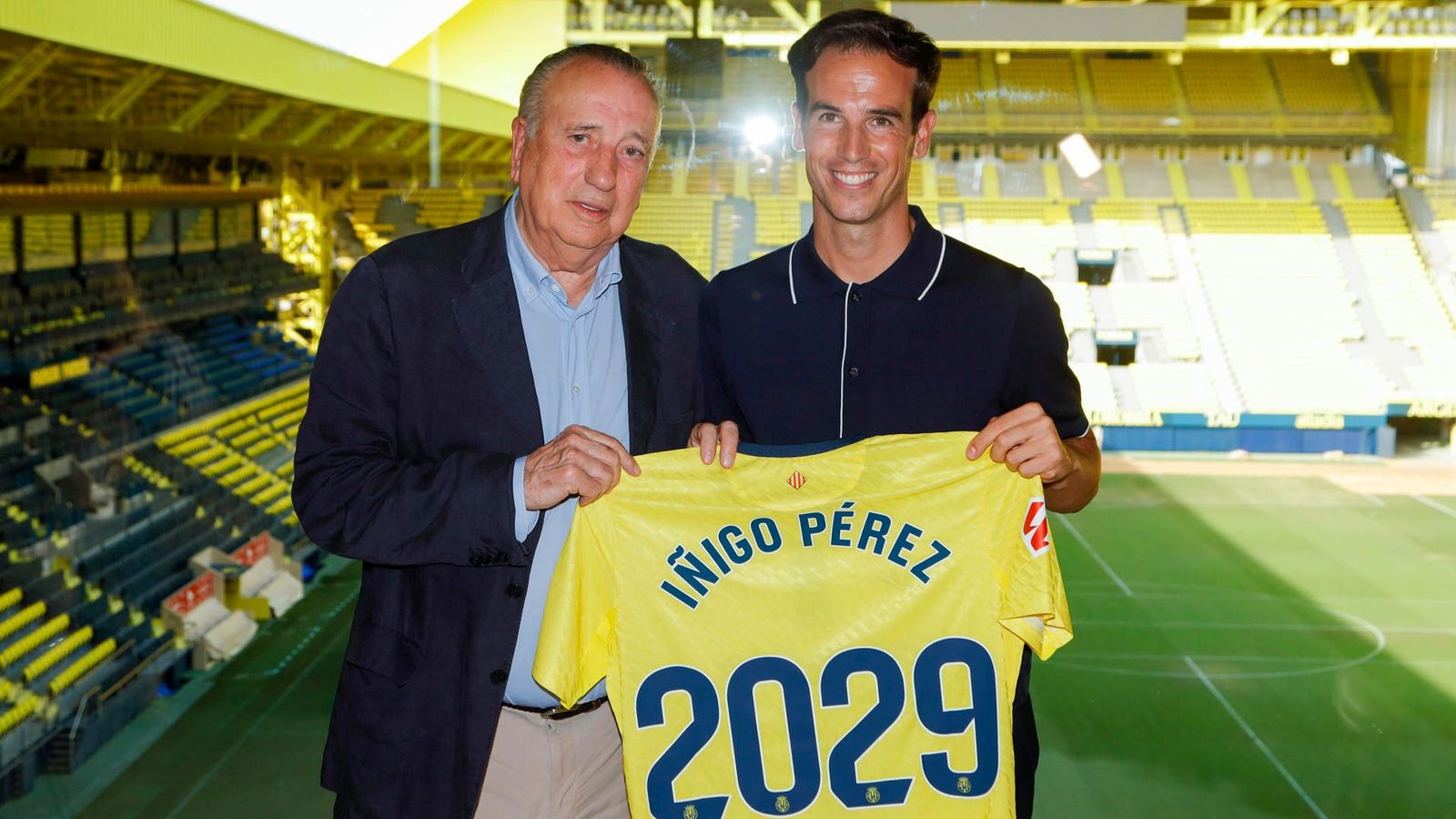 Fernando Roig i Íñigo Pérez, en la presentació del nou entrenador del Villarreal