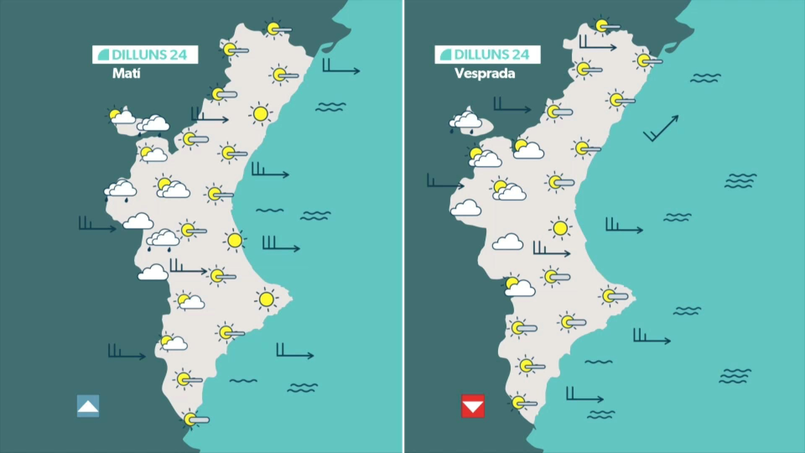 La previsió de dilluns 24 de novembre