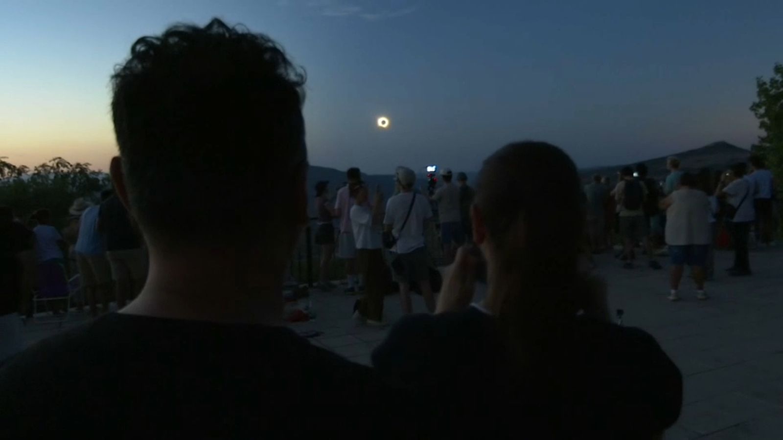 El punt d'observació de Morella en el moment de l'eclipsi total