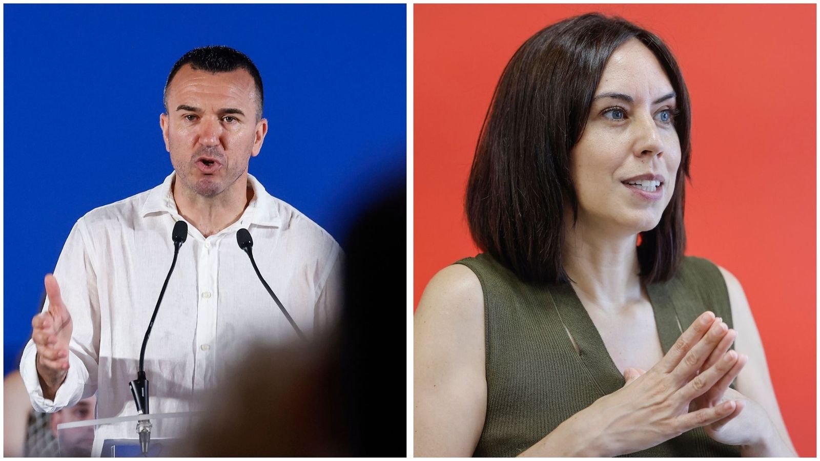 Vicent Mompó, president de la Diputació de València i Diana Morant, secretària general del PSPV-PSOE