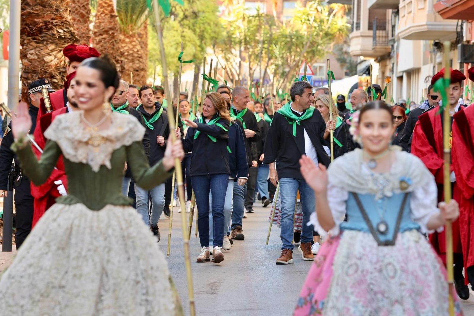 Begoña Carrasco, alcaldessa, i Carlos Mazón, president de la Generalitat, en l'eixida de Castelló aquest matí