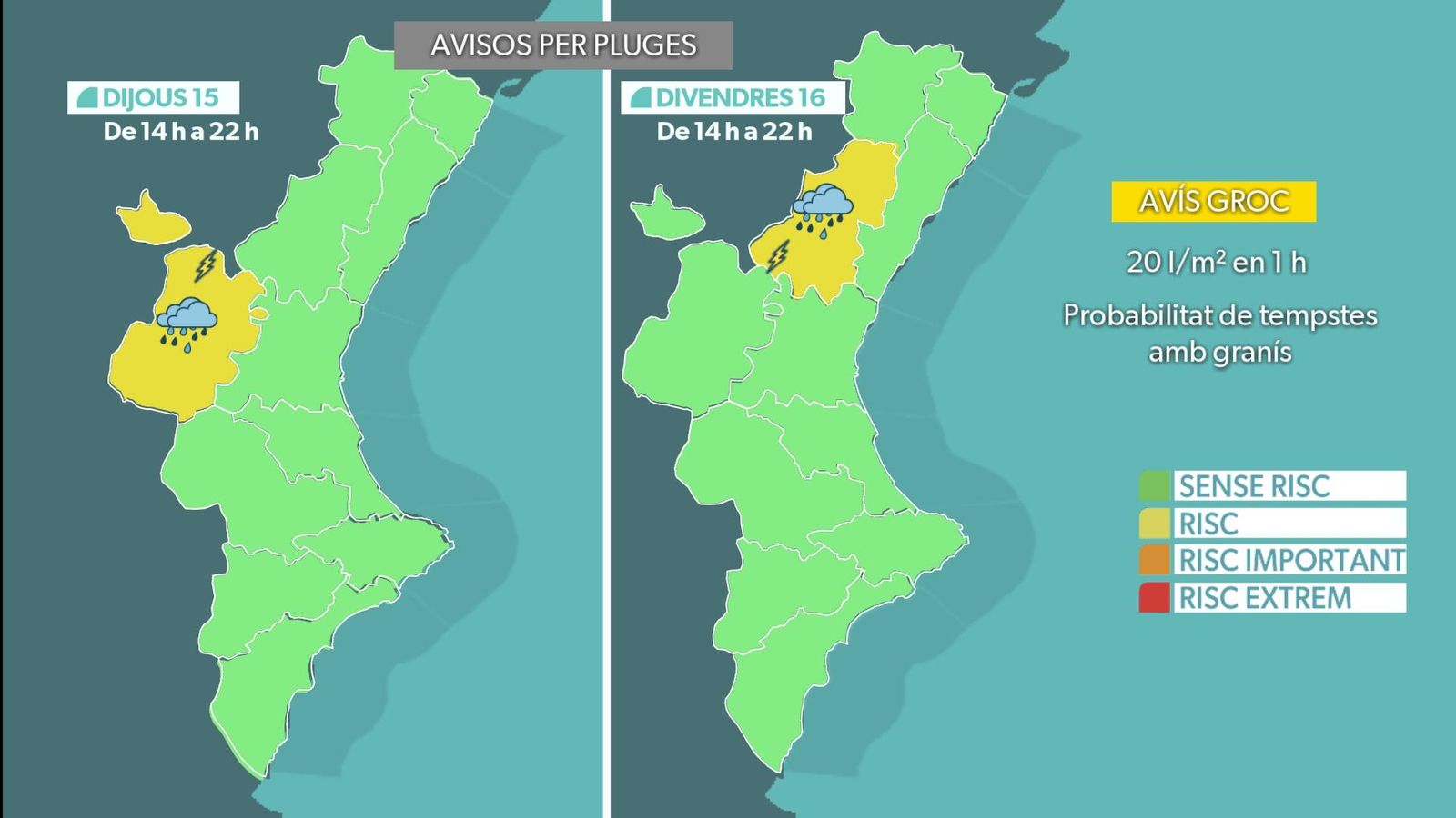 Tornen els avisos per pluges a les comarques de l'interior