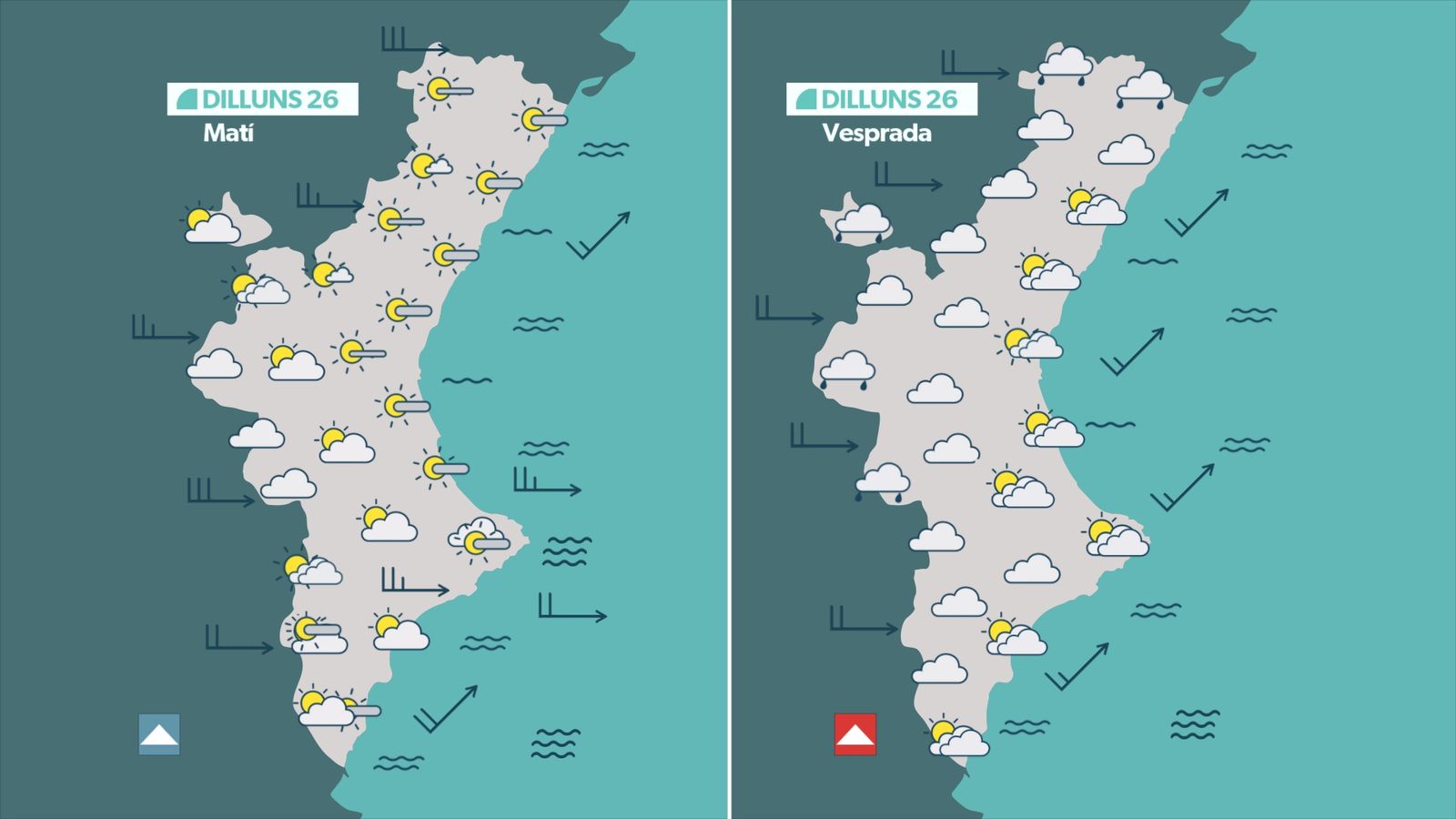 Oratge previst per a este dilluns