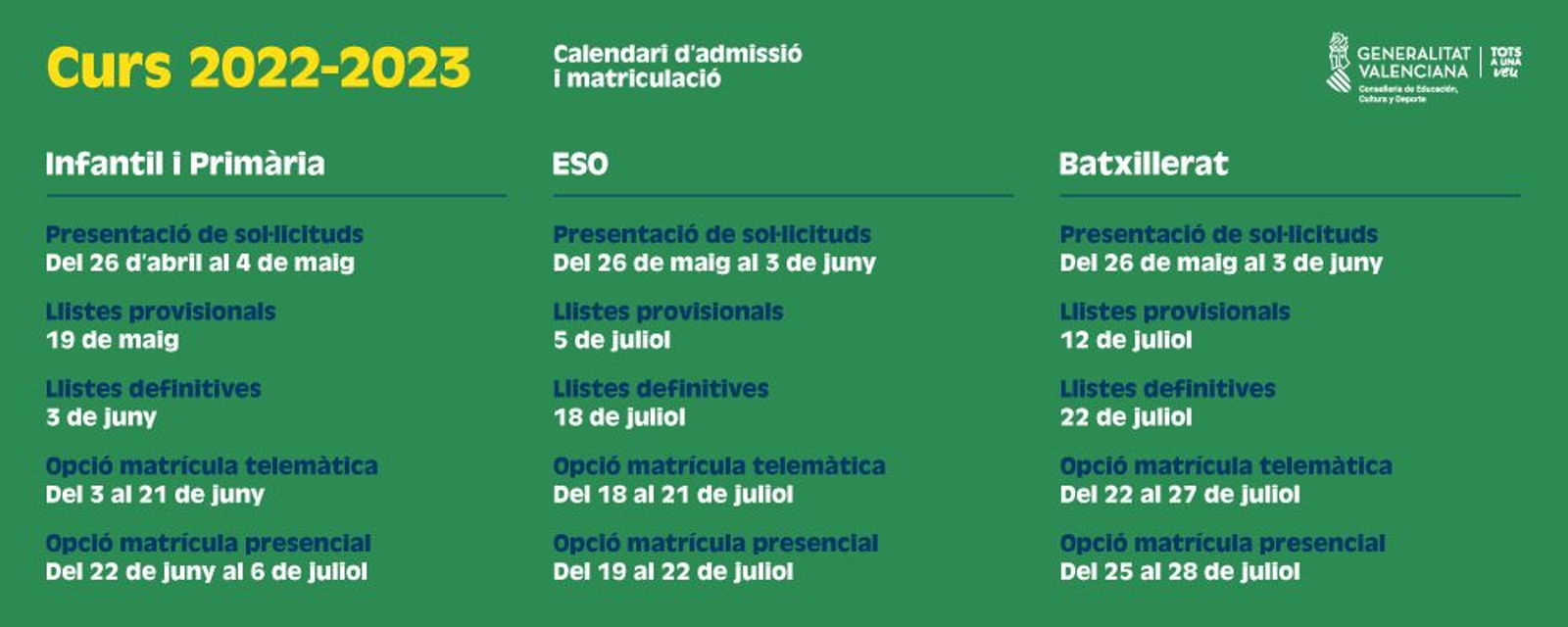 Calendari d'escolarització