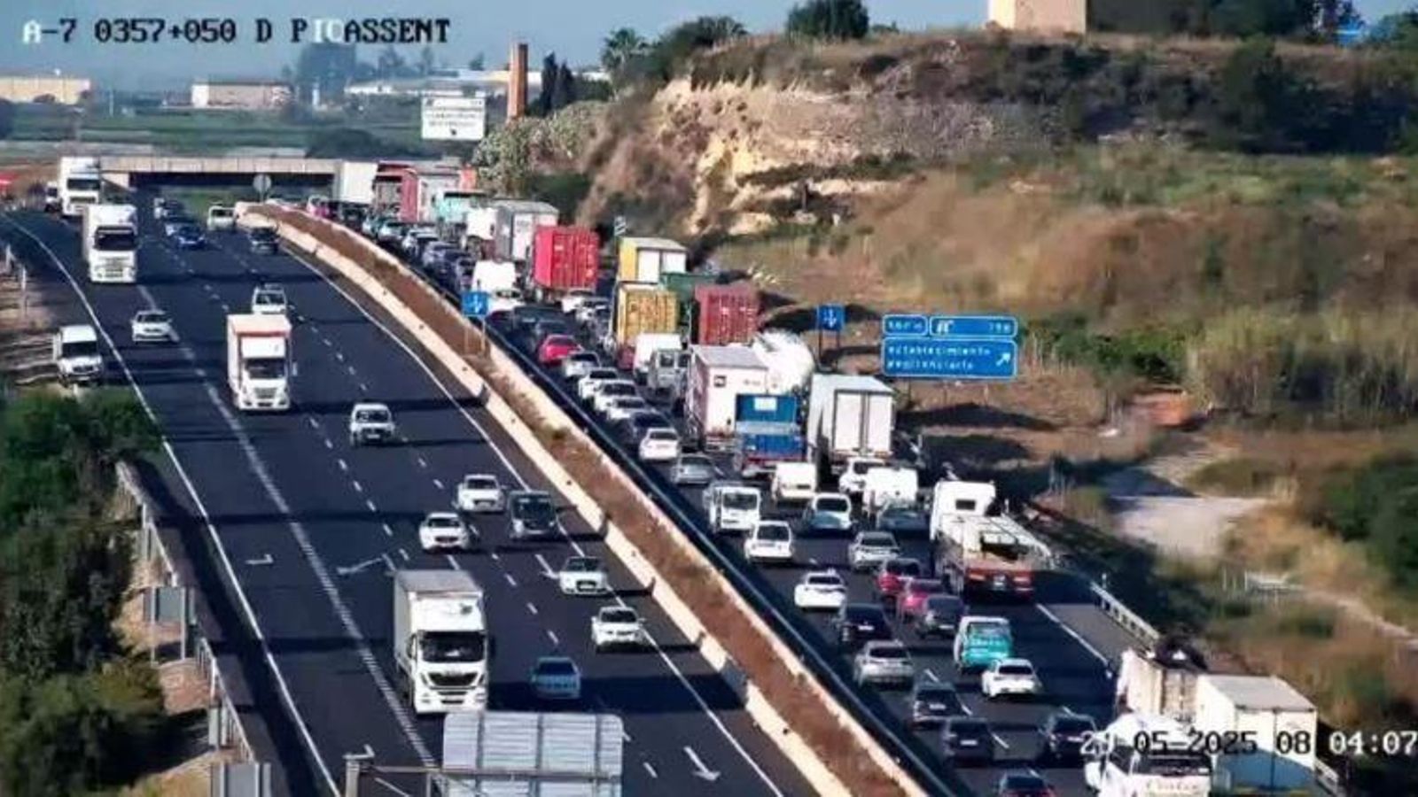 Imatge d'arxiu, del tram de l'A-7 a l'altura de Picassent