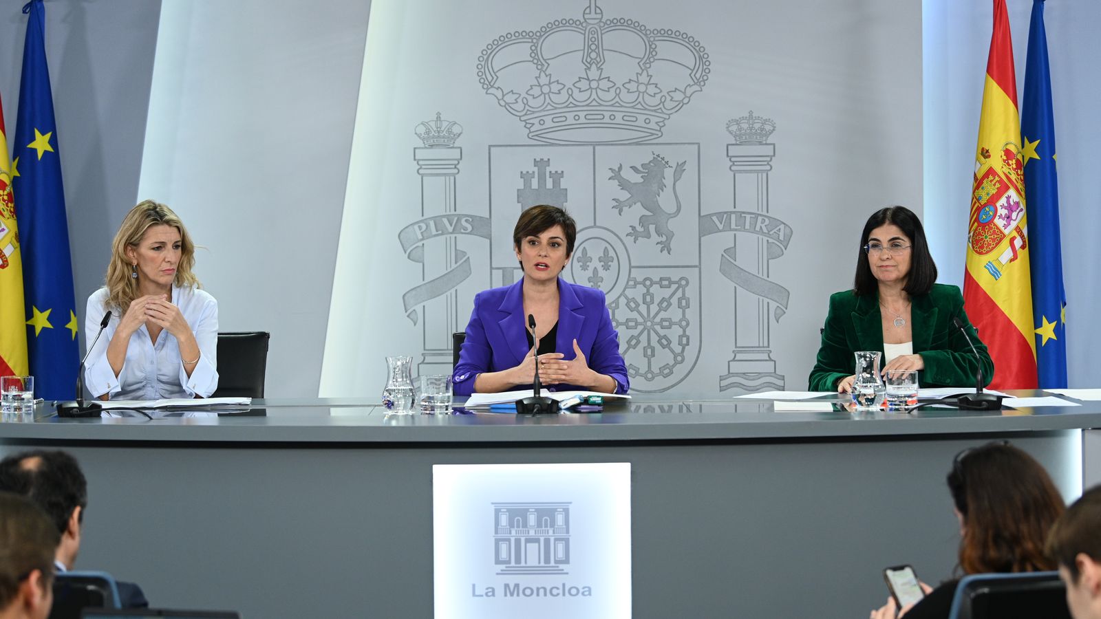 Imatge d'arxiu d'una roda de premsa posterior a un Consell de Ministres