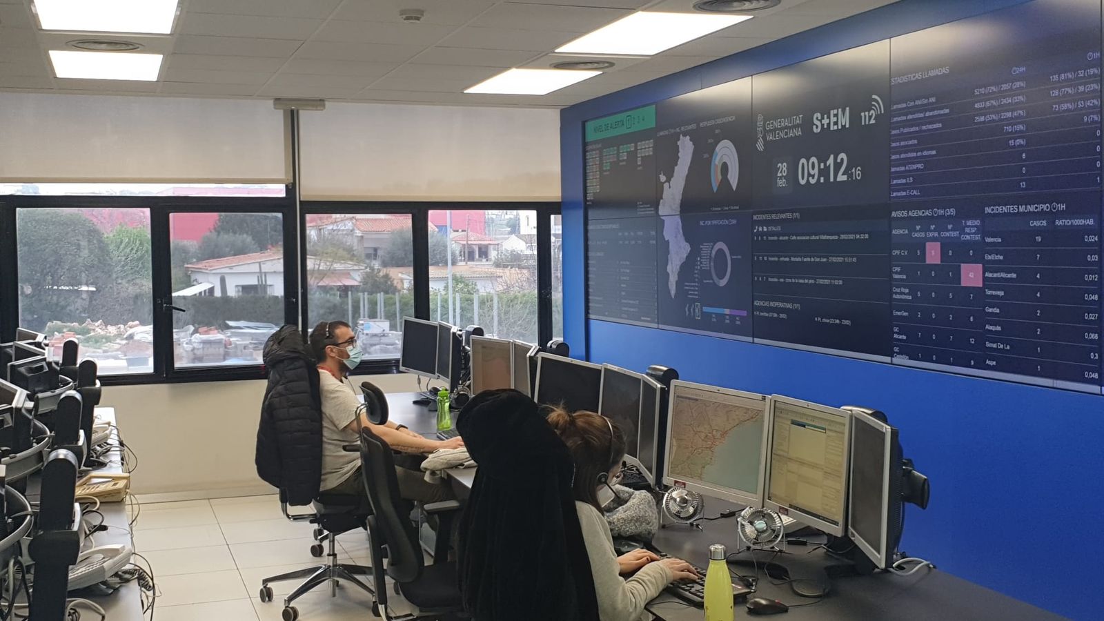 Treballadors del servei d'emergències 112