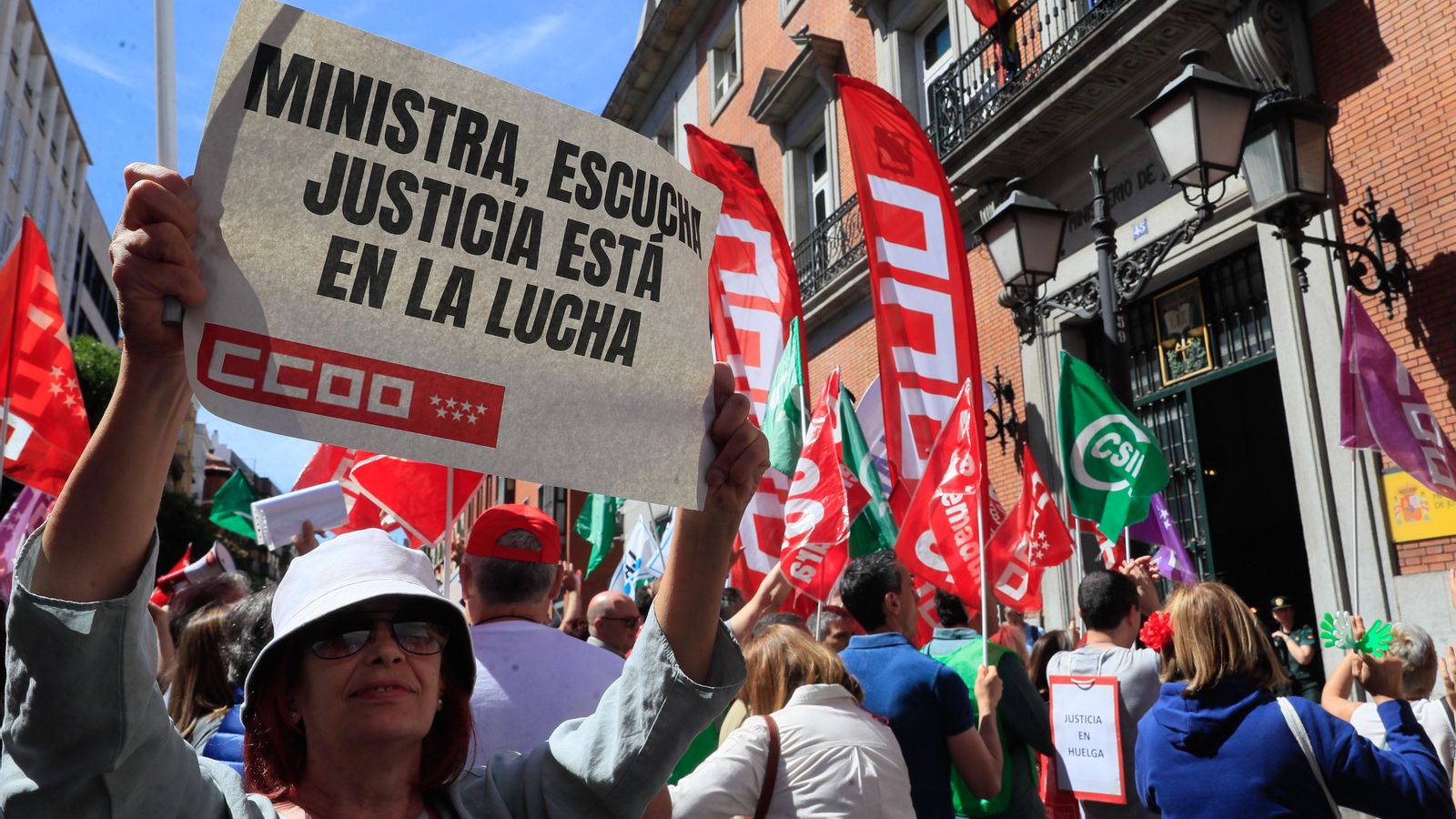 Concentració convocada pels sindicats aquest dimecres enfront del Ministeri de Justícia