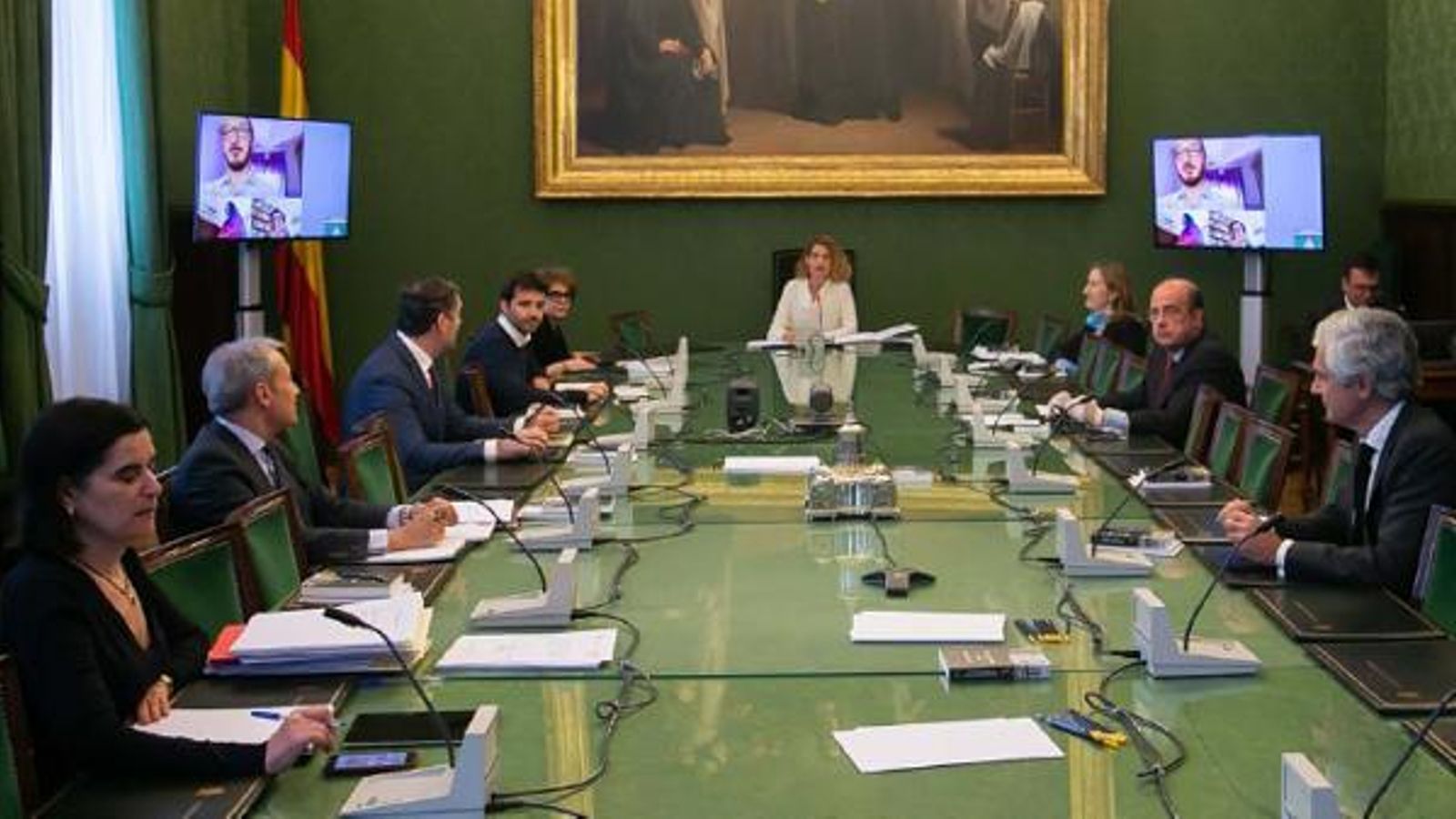 Reunió de la Mesa del Congrés amb intervencions telemàtiques i sota la presidència de Meritxell Batet