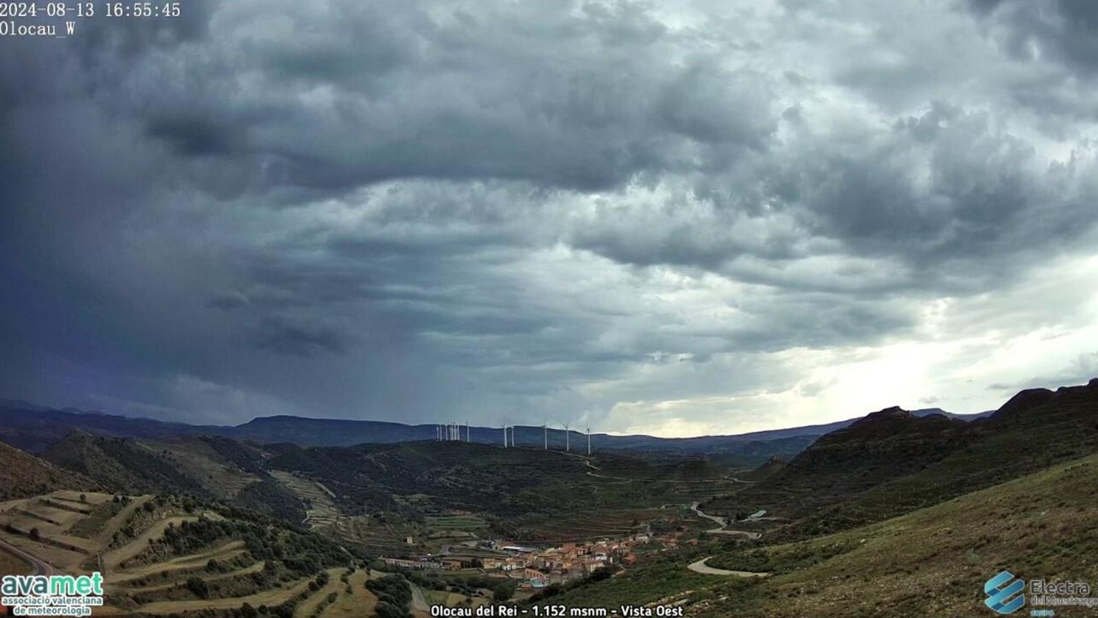 Panoràmica de la tempesta a Olocau del Rei