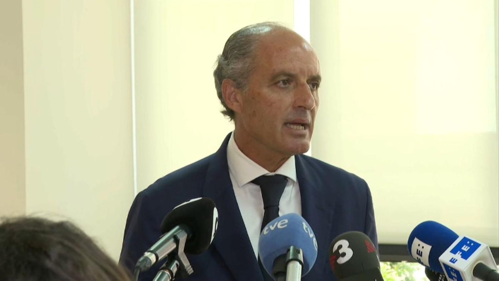 Camps, aquest matí, durant la roda de premsa oferida