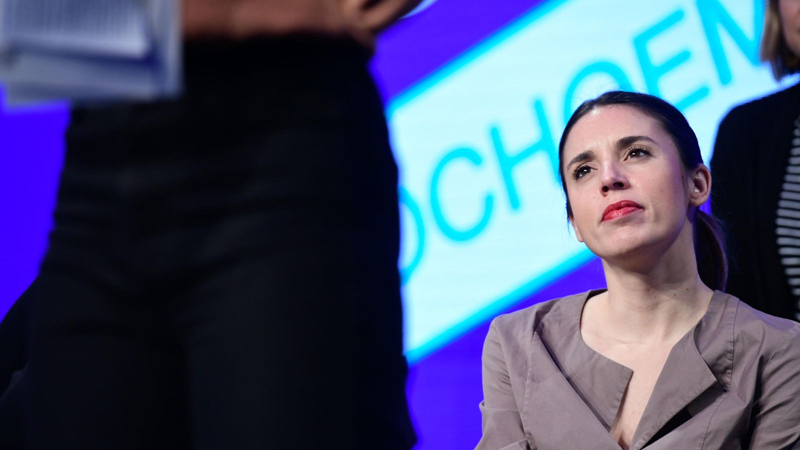 La ministra d'Igualtat i dirigent de Podem, Irene Montero, en un acte amb motiu del 8M