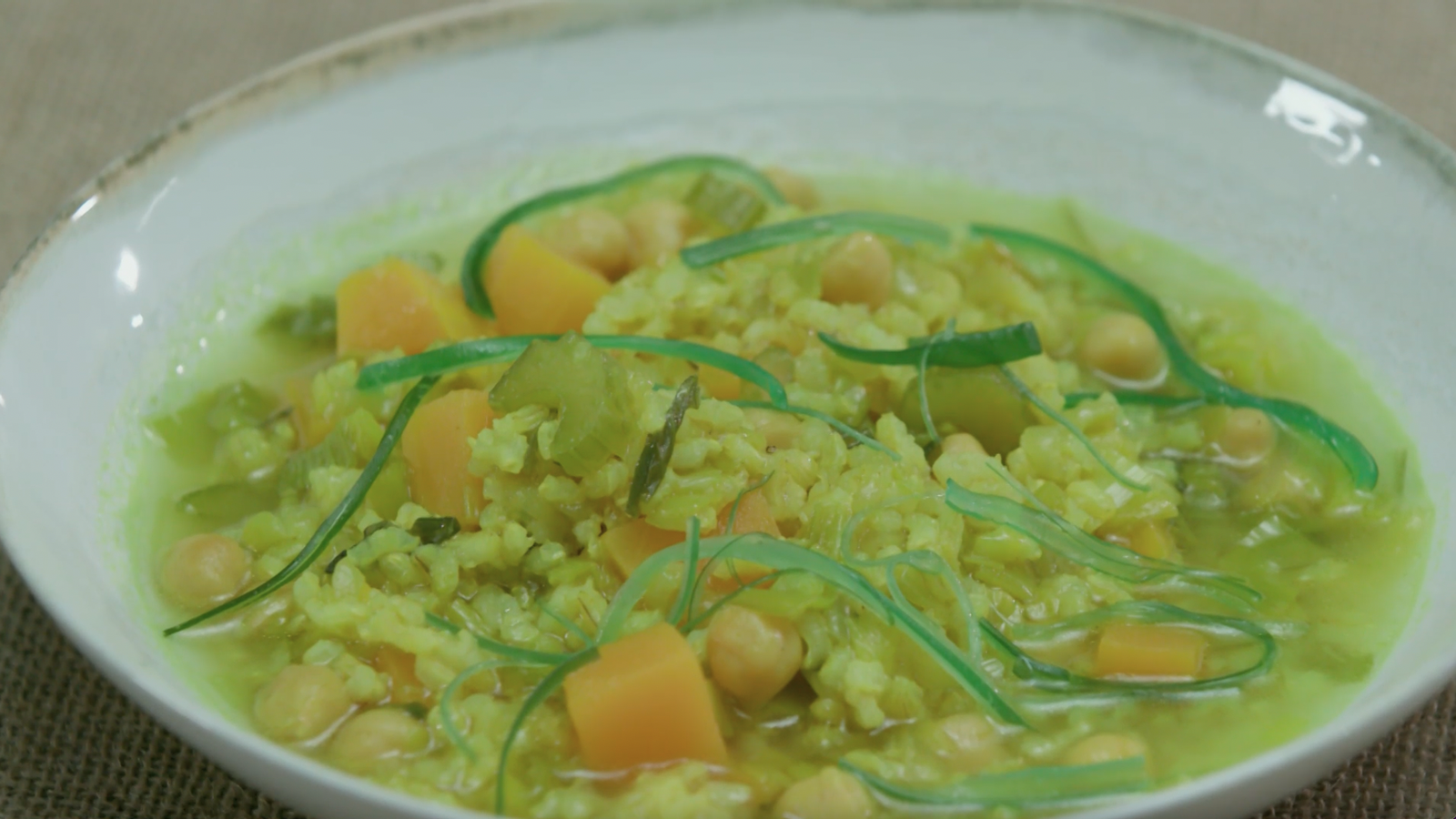 Arròs caldós amb carabassa i cigrons