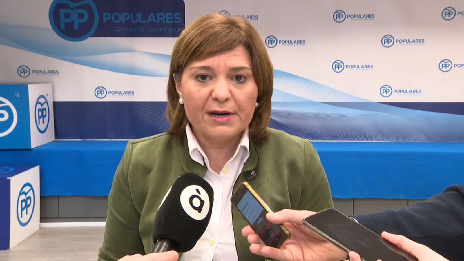 La presidenta del PPCV, Isabel Bonig, després de la reunió d'aquest matí