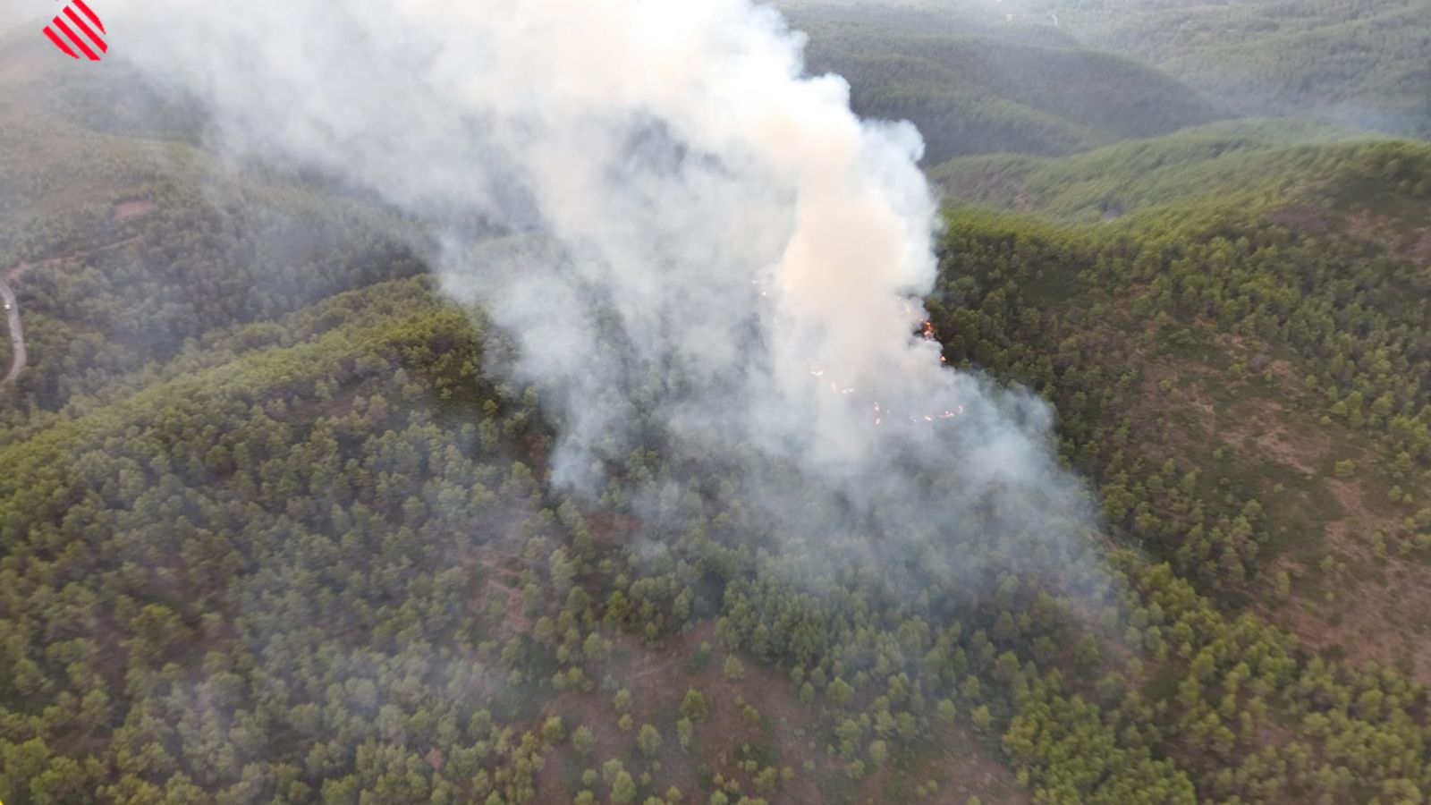 Imatges aèries de l'incendi forestal de Suera