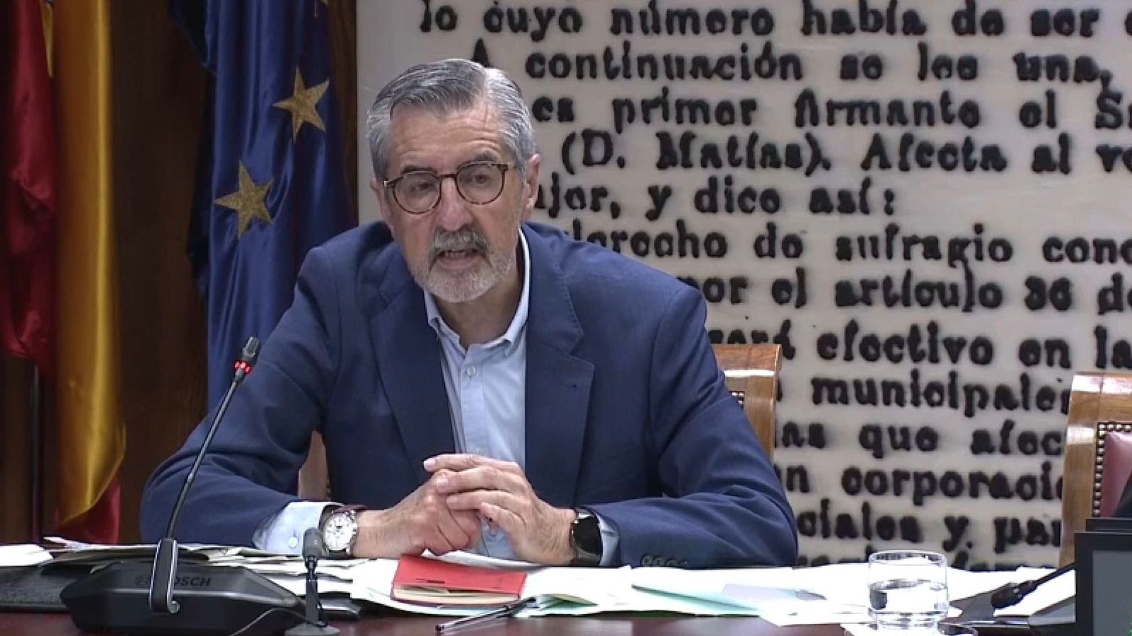 Josep Maria Ángel, este dilluns, durant la seua intervenció en la comissió d'investigació de la dana al Senat