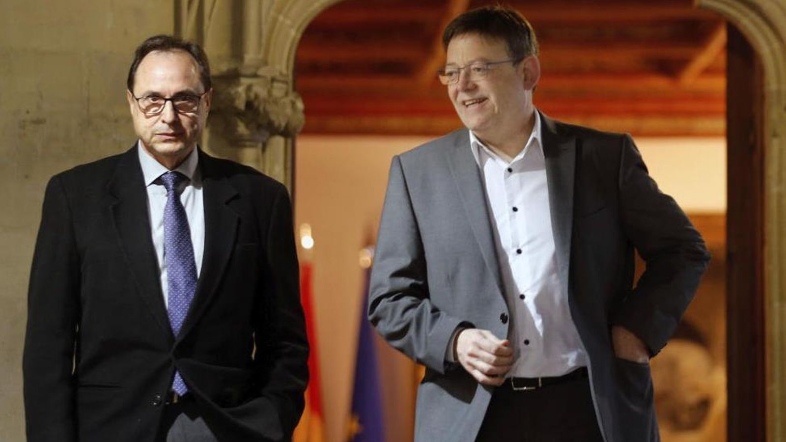 Imatge d'arxiu del president de la Generalitat, Ximo Puig, i el conseller Vicent Soler Imatge d'arxiu del president de la Generalitat, Ximo Puig, i el conseller Vicent Soler