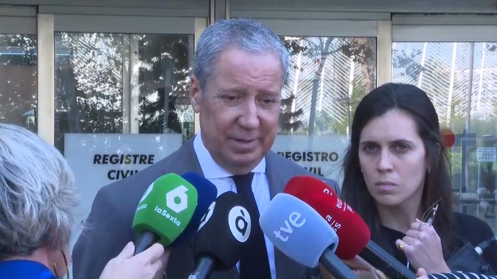L'expresident de la Generalitat i exministre Eduardo Zaplana a l'eixida de la Ciutat de la Justícia de València