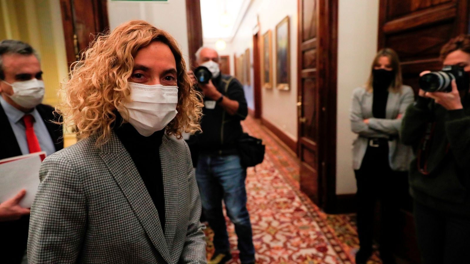 La presidenta del Congrés, Meritxell Batet, arriba a la reunió de la Mesa del Congrés