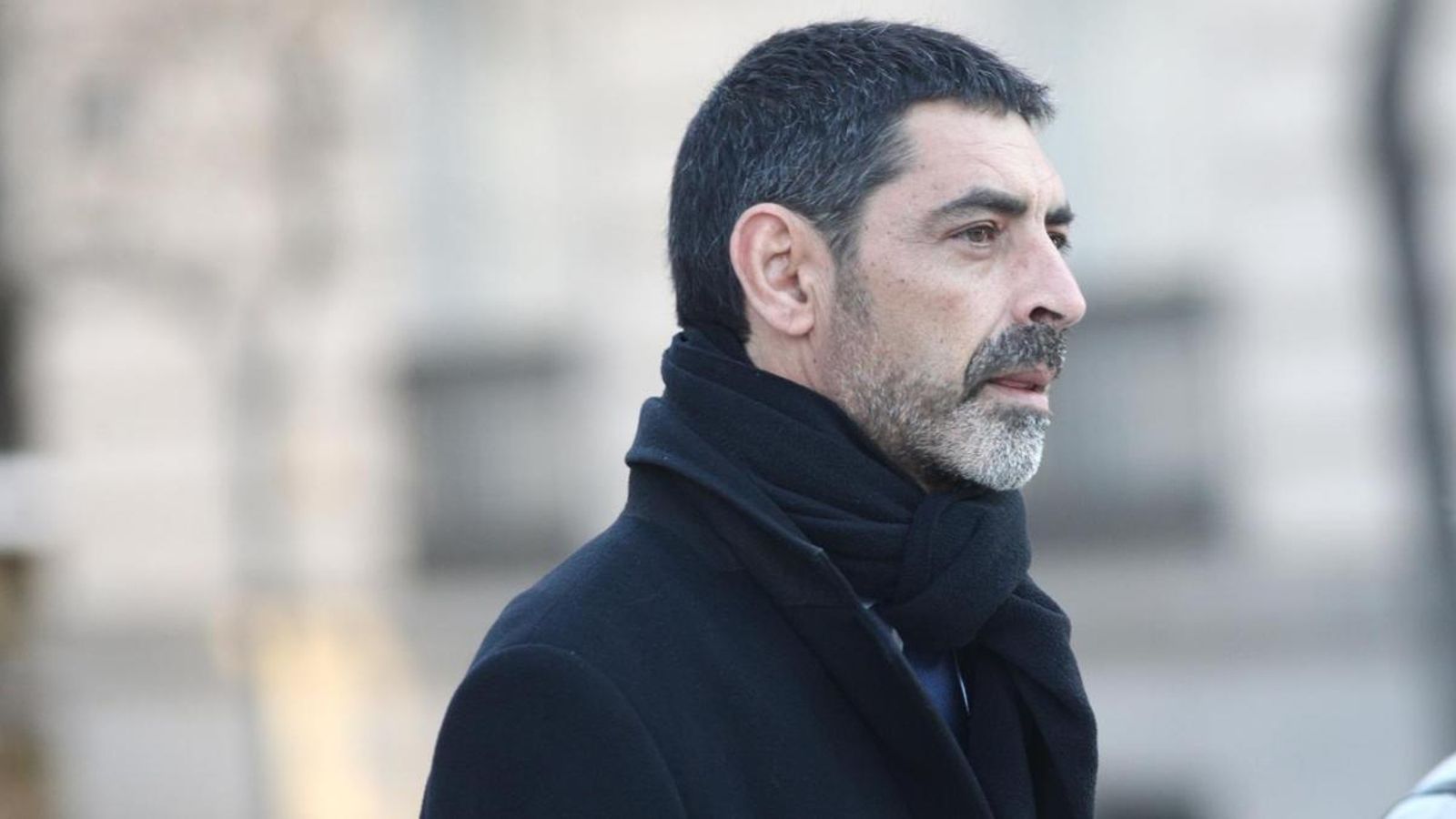 Trapero, a l’arribada a l’Audiència Nacional per a declarar pel procés. Europa Press