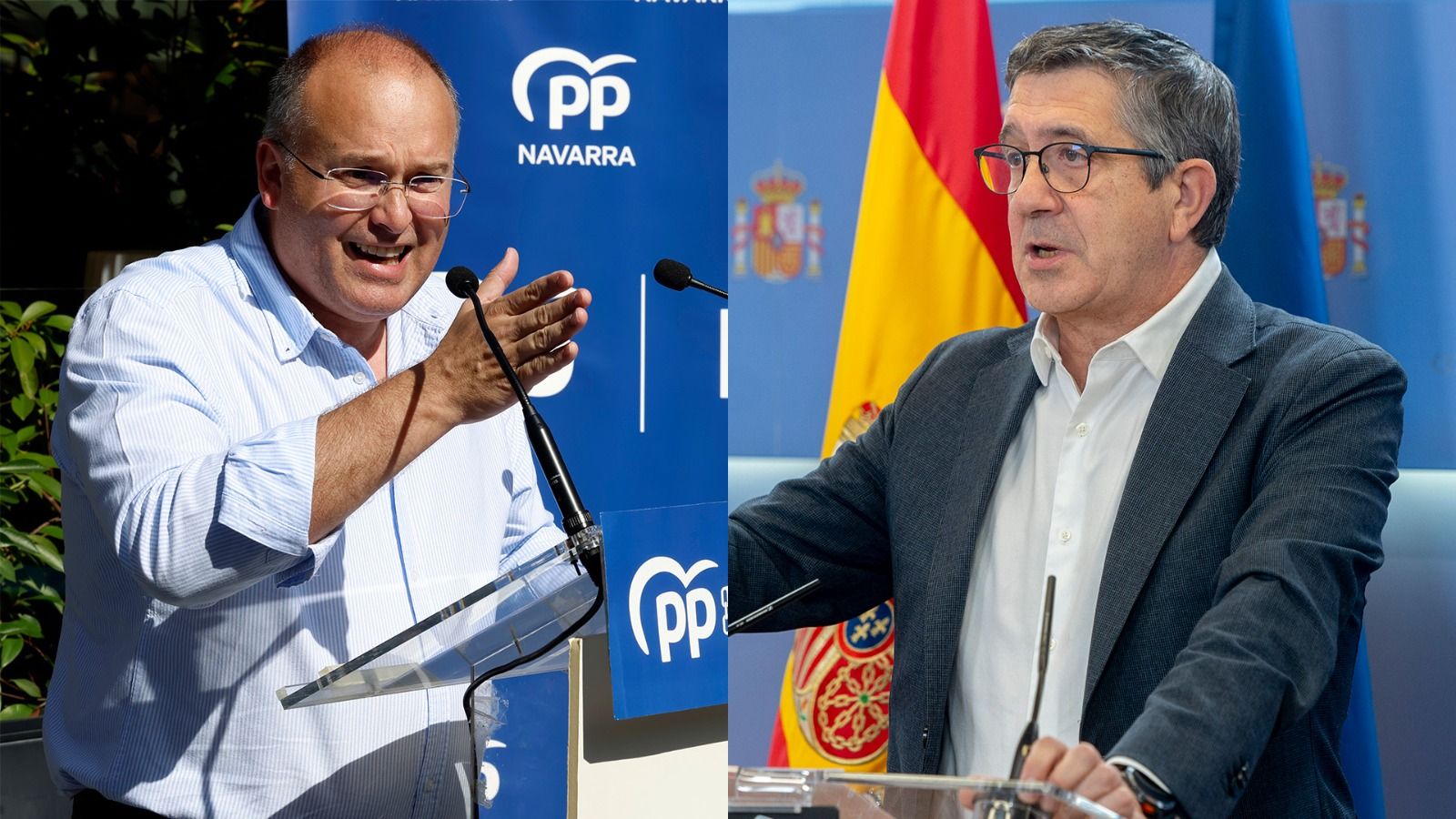 Miguel Tellado i Patxi López este dissabte en actes  Navarra i Picassent