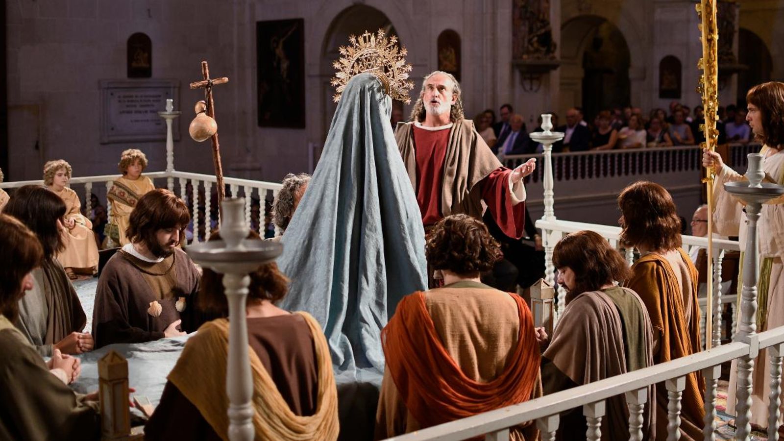 Una de les escenes de la representació del Misteri d’Elx de 2019