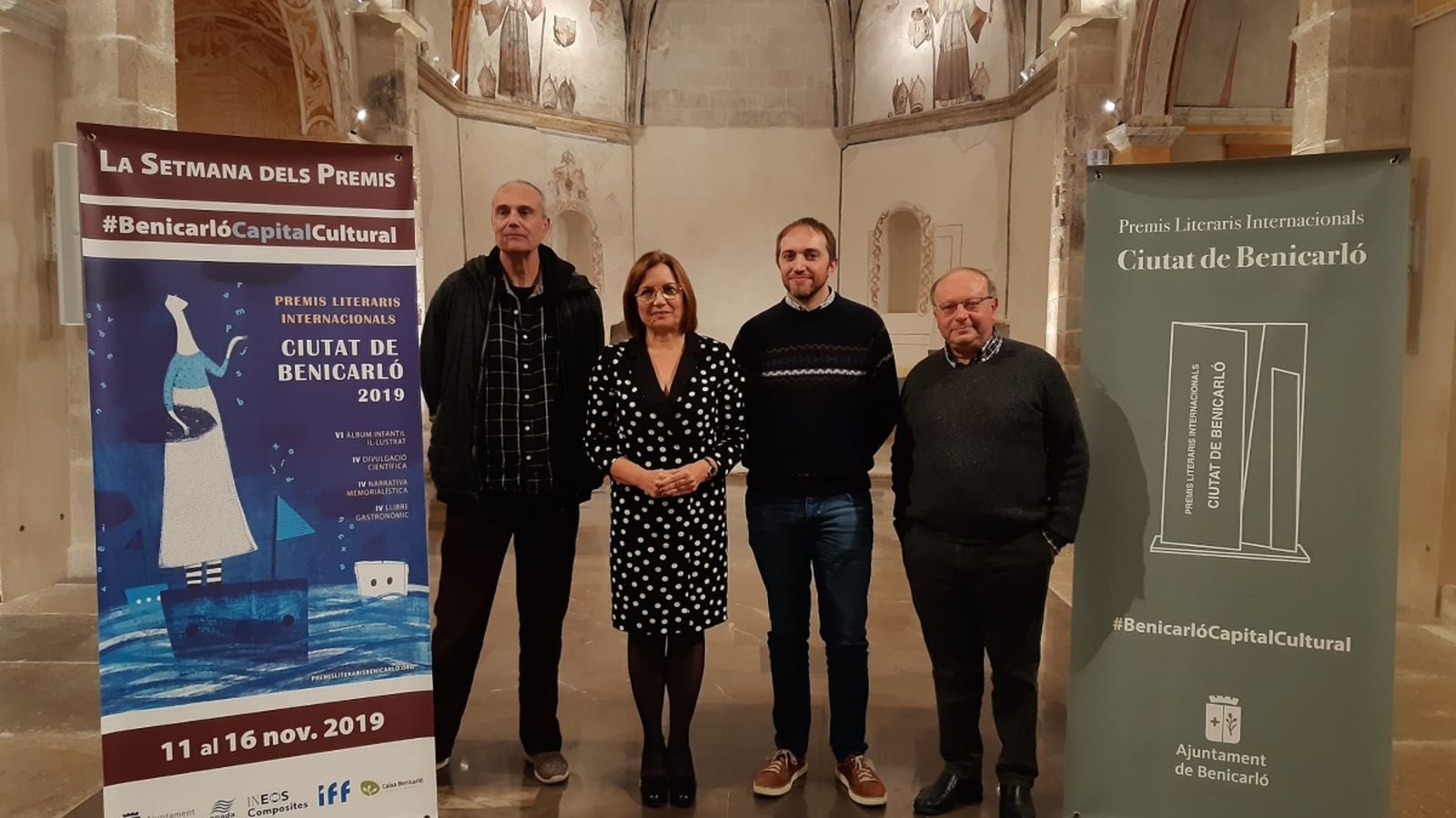 L'alcaldessa de Benicarló, Xaro Miralles; el regidor de Cultura, Pedro Manchón, i el director científic d'Onada Edicions, Miquel Àngel Pradilla, han donat a conéixer el nom dels premiats
