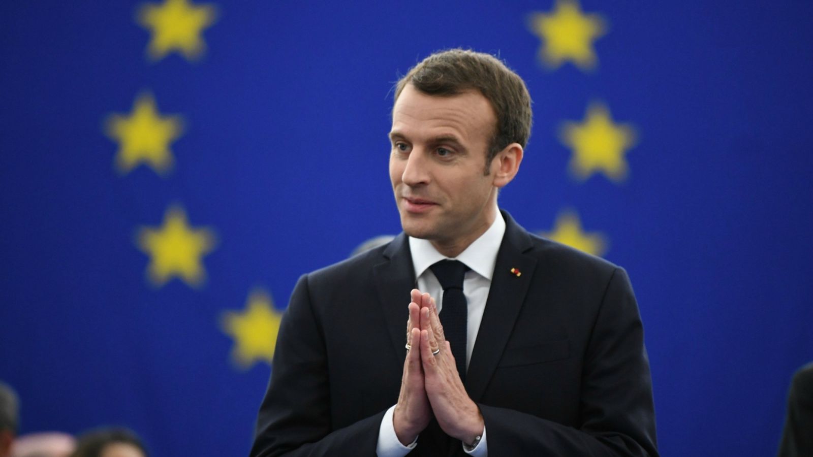 Emmanuel Macron, hui davant del Parlament Europeu