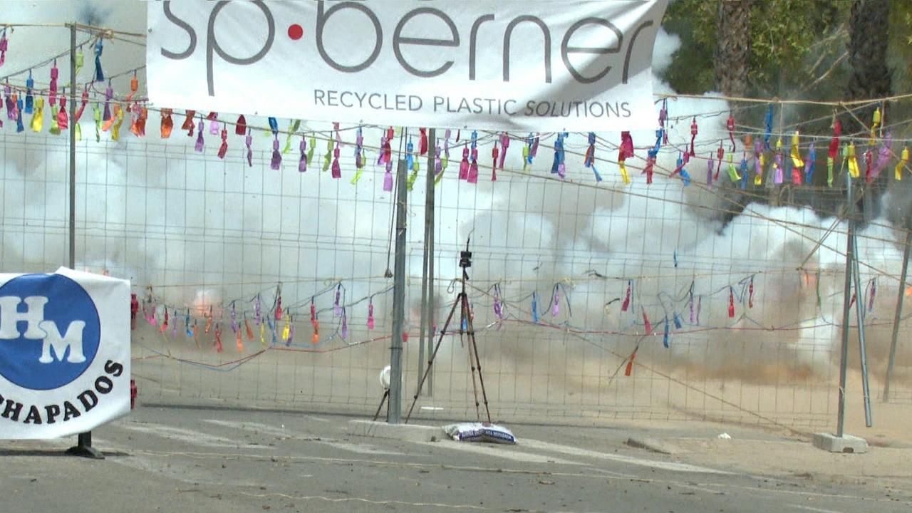 Un moment de la mascletà disparada este dimecres a Aldaia a càrrec de Pirotecnia del Mediterráneo