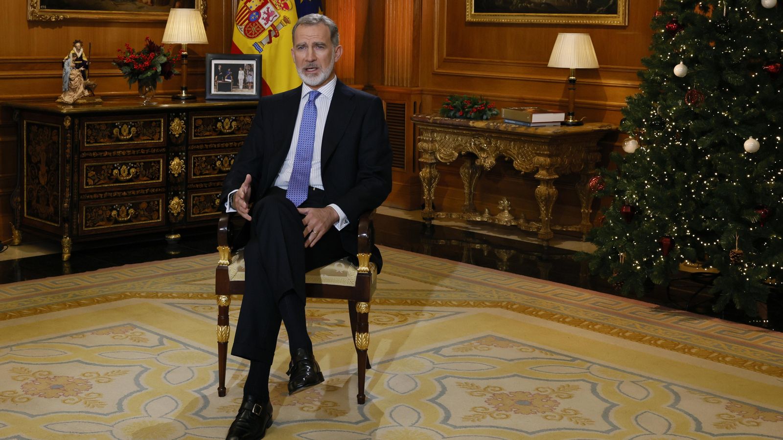 El rei Felip VI, durant el discurs El rei Felip VI durant el seu discurs