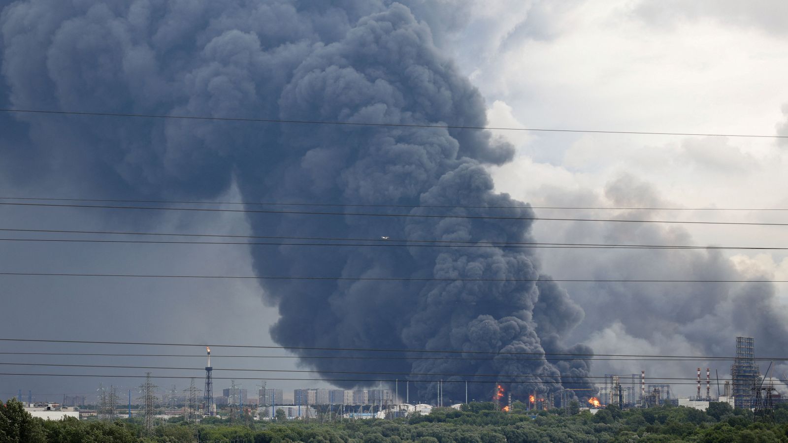 Una de les refineries atacades en les proximitats de la caital russa