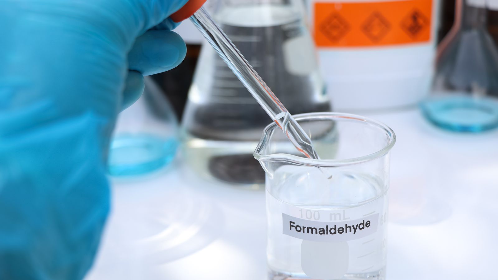 Imatge d'arxiu del component formaldehid en un laboratori